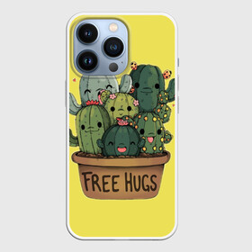 Чехол для iPhone 13 Pro с принтом free hugs в Екатеринбурге,  |  | free hugs | бесплатные обнимашки | кактус | кактусы | колючий кактус | милые кактусы | обнимашки