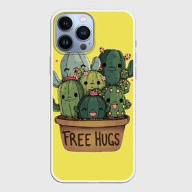 Чехол для iPhone 13 Pro Max с принтом free hugs в Екатеринбурге,  |  | free hugs | бесплатные обнимашки | кактус | кактусы | колючий кактус | милые кактусы | обнимашки