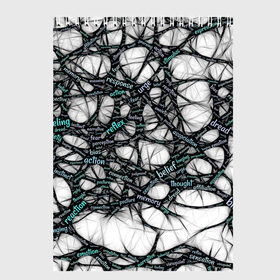 Скетчбук с принтом NEIROLINK в Екатеринбурге, 100% бумага
 | 48 листов, плотность листов — 100 г/м2, плотность картонной обложки — 250 г/м2. Листы скреплены сверху удобной пружинной спиралью | Тематика изображения на принте: абстракция | веном | наука | нейронная сеть | нейроны | превращения | сети | узор | ученые