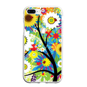 Чехол для iPhone 7Plus/8 Plus матовый с принтом Flowering tree в Екатеринбурге, Силикон | Область печати: задняя сторона чехла, без боковых панелей | бабочки | девушкам | зелень | природа | цветы