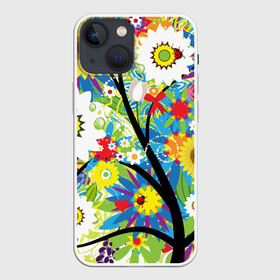 Чехол для iPhone 13 mini с принтом Flowering tree в Екатеринбурге,  |  | бабочки | девушкам | зелень | природа | цветы