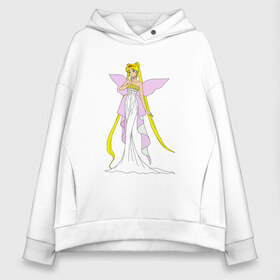 Женское худи Oversize хлопок с принтом Sailor Moon Серенити в Екатеринбурге, френч-терри — 70% хлопок, 30% полиэстер. Мягкий теплый начес внутри —100% хлопок | боковые карманы, эластичные манжеты и нижняя кромка, капюшон на магнитной кнопке | bunny | luna | princess | serenity | stars | usagi | wings | ангел | волосы | девушка | детям | звездная | звезды | королева | корона | крылья | луна | любовь | малышка | марс | радуга | сейлор мун | токио | усаги цукино | школьные 