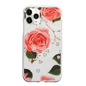 Чехол для iPhone 11 Pro Max матовый с принтом Нежные розы в Екатеринбурге, Силикон |  | арт | белый | зеленый | красная роза | красные розы | красный | рисунок | роза | розовая роза | розовые розы | розовый | розы | цветок | цветы