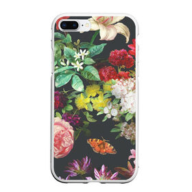 Чехол для iPhone 7Plus/8 Plus матовый с принтом Цветы в Екатеринбурге, Силикон | Область печати: задняя сторона чехла, без боковых панелей | Тематика изображения на принте: арт | бабочка | бабочки | белая лилия | белый | желтый | зеленый | картина | краски | красный | лилии | лилия | рисунок | рисунок красками | роза | розовая роза | розовый | розы | тёмный | фиолетовый