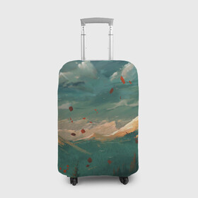 Чехол для чемодана 3D с принтом Горы в Екатеринбурге, 86% полиэфир, 14% спандекс | двустороннее нанесение принта, прорези для ручек и колес | горы | облака | природа | рисунок