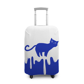 Чехол для чемодана 3D с принтом Milk Cat в Екатеринбурге, 86% полиэфир, 14% спандекс | двустороннее нанесение принта, прорези для ручек и колес | cat | cats | japan | kitty | milk | кавай | кот | котейка | котенок | котик | кошка | кошки | милград | молоко | ня | япония