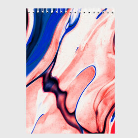 Скетчбук с принтом Fluid art в Екатеринбурге, 100% бумага
 | 48 листов, плотность листов — 100 г/м2, плотность картонной обложки — 250 г/м2. Листы скреплены сверху удобной пружинной спиралью | Тематика изображения на принте: abstract | art | colorful | digital | fluid | абстракция | арт | краски | цвет | цифровой