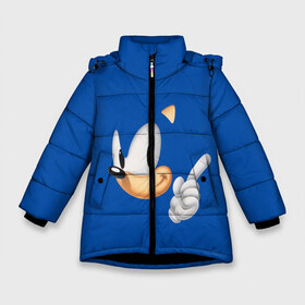 Зимняя куртка для девочек 3D с принтом Sonic в Екатеринбурге, ткань верха — 100% полиэстер; подклад — 100% полиэстер, утеплитель — 100% полиэстер. | длина ниже бедра, удлиненная спинка, воротник стойка и отстегивающийся капюшон. Есть боковые карманы с листочкой на кнопках, утяжки по низу изделия и внутренний карман на молнии. 

Предусмотрены светоотражающий принт на спинке, радужный светоотражающий элемент на пуллере молнии и на резинке для утяжки. | game | sonic | sonic the hedgehog | видеоигра | доктор эггман | ёж | ёж соник | игра | сега | синий антропоморфный ёж | соник | соник в кино