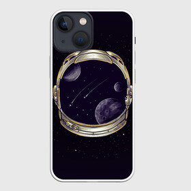 Чехол для iPhone 13 mini с принтом Шлем астронавта в Екатеринбурге,  |  | alone | astronaut | comet | cosmonaut | falling | galaxy | helmet | planet | space | star | stars | universe | астронавт | вселенная | галактика | звезда | звезды | комета | космонавт | космос | метеорит | одиночество | падающая | планета | 