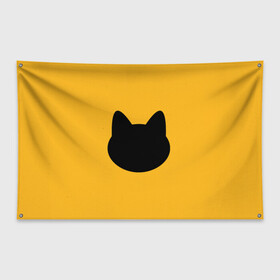 Флаг-баннер с принтом Мордочка коти в Екатеринбурге, 100% полиэстер | размер 67 х 109 см, плотность ткани — 95 г/м2; по краям флага есть четыре люверса для крепления | арт | вектор | кот | котёнок | кошка | оранжевый | рисунок | силуэт | тёмный | чёрный
