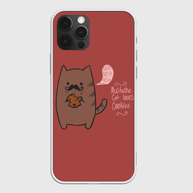 Чехол для iPhone 12 Pro Max с принтом Котик любит печеньки в Екатеринбурге, Силикон |  | английский язык | арт | ест | кот | котёнок | котик | печенье | печеньки | рисунок | текст | усы