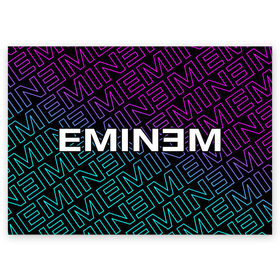Поздравительная открытка с принтом EMINEM / ЭМИНЕМ в Екатеринбурге, 100% бумага | плотность бумаги 280 г/м2, матовая, на обратной стороне линовка и место для марки
 | eminem | logo | music | oldschool | rap | raper | еминем | лого | логотип | логотипы | музыка | музыкант | олдскул | рэп | рэпер | рэппер | символ | символы | эминем