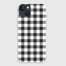 Чехол для iPhone 13 с принтом Черно белая клетка в Екатеринбурге,  |  | cage | cage pattern | checkered ornament | ornament | pattern | print cage | tartan | клетка | клетка узор | клетчатый орнамент | орнамент | принт клетка | тартан | узор | черно белая клетка | шотландка | шотландская клетка