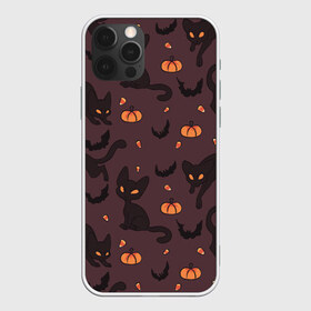 Чехол для iPhone 12 Pro Max с принтом Хэллоуиновский кот в Екатеринбурге, Силикон |  | арт | конфеты | кот | котёнок | кошка | оранжевый | рисунок | тёмный | тыква | тыквы | фиолетовый | хеллоуин | хэллоуин | чёрный