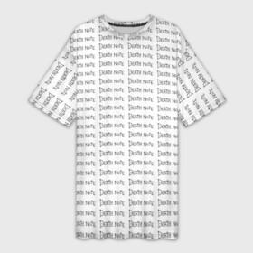 Платье-футболка 3D с принтом death note pattern white в Екатеринбурге,  |  | anime | death note | kira | manga | ryuk | аниме | герой | детектив | детнот | детх нот | детхнот | дэсу ното | иероглиф | кандзи | кира | манга | миса | риюк | рьюзаки | рюзаки | рюк | синигами | тетрадка | эл | э