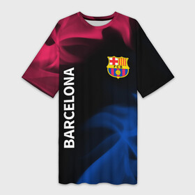 Платье-футболка 3D с принтом BARCELONA   БАРСЕЛОНА в Екатеринбурге,  |  | barca | barcelona | barsa | barselona | fcb | logo | messi | барса | барселона | знак | клуб | лого | логотип | логотипы | месси | символ | символы | футбол | футбольная | футбольный