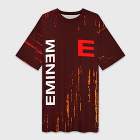 Платье-футболка 3D с принтом EMINEM   ЭМИНЕМ в Екатеринбурге,  |  | eminem | logo | music | oldschool | rap | raper | еминем | лого | логотип | логотипы | музыка | музыкант | олдскул | рэп | рэпер | рэппер | символ | символы | эминем