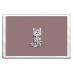 Магнит 45*70 с принтом Котёнок ыыы в Екатеринбурге, Пластик | Размер: 78*52 мм; Размер печати: 70*45 | Тематика изображения на принте: арт | кот | котёнок | кошка | мем | мемный кот | мемный котенок | мэм | мэмный котёнок | рисунок | серый | серый кот | тёмный | фиолетовый