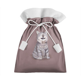 Подарочный 3D мешок с принтом Котёнок ыыы в Екатеринбурге, 100% полиэстер | Размер: 29*39 см | арт | кот | котёнок | кошка | мем | мемный кот | мемный котенок | мэм | мэмный котёнок | рисунок | серый | серый кот | тёмный | фиолетовый