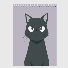 Скетчбук с принтом Чёрный кот в Екатеринбурге, 100% бумага
 | 48 листов, плотность листов — 100 г/м2, плотность картонной обложки — 250 г/м2. Листы скреплены сверху удобной пружинной спиралью | аниме | аниме кот | арт | кёрный котёнок | кот | котёнок | кошка | рисунок | чёрная кошка | черный кот | черный котенок