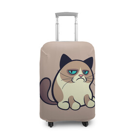 Чехол для чемодана 3D с принтом Великий Grumpy Cat в Екатеринбурге, 86% полиэфир, 14% спандекс | двустороннее нанесение принта, прорези для ручек и колес | grumpy cat | арт | кот | кот grumpy cat | котёнок | кошка | недовольный кот | рисунок