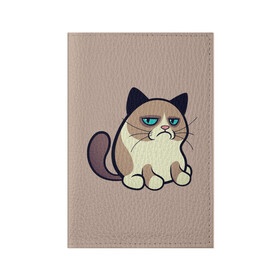 Обложка для паспорта матовая кожа с принтом Великий Grumpy Cat в Екатеринбурге, натуральная матовая кожа | размер 19,3 х 13,7 см; прозрачные пластиковые крепления | Тематика изображения на принте: grumpy cat | арт | кот | кот grumpy cat | котёнок | кошка | недовольный кот | рисунок