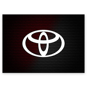 Поздравительная открытка с принтом TOYOTA / ТОЙОТА в Екатеринбурге, 100% бумага | плотность бумаги 280 г/м2, матовая, на обратной стороне линовка и место для марки
 | auto | camry | corolla | cruiser | land | logo | moto | rav | supra | toyota | авенсис | авто | автомобиль | камри | королла | крузер | ленд | лого | логотип | логотипы | марка | мото | рав | символ | тоета | тоеты | тойота | тойоты