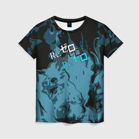 Женская футболка 3D с принтом Re:Zero в Екатеринбурге, 100% полиэфир ( синтетическое хлопкоподобное полотно) | прямой крой, круглый вырез горловины, длина до линии бедер | hajimeru | isekai | kara | re:zero | seikatsu | zero | мультсериал
