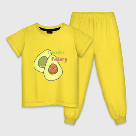 Детская пижама хлопок с принтом avocados factory в Екатеринбурге, 100% хлопок |  брюки и футболка прямого кроя, без карманов, на брюках мягкая резинка на поясе и по низу штанин
 | avocados factory | авокадик | авокадо | авокадо с косточкой | авокадчик | милые авокадо