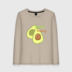 Женский лонгслив хлопок с принтом avocados factory в Екатеринбурге, 100% хлопок |  | avocados factory | авокадик | авокадо | авокадо с косточкой | авокадчик | милые авокадо