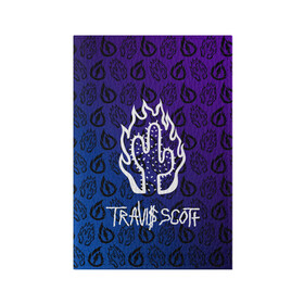 Обложка для паспорта матовая кожа с принтом TRAVIS SCOTT в Екатеринбурге, натуральная матовая кожа | размер 19,3 х 13,7 см; прозрачные пластиковые крепления | scott | travis | travis scott | арт | градиент | значки | значлк | исполнитель | кактус | лого | логотип | музыка | музыкант | огонь | певец | певец трэвис скотт | песни | пламя | пясня | рэп | рэпер | скотт | трэвис