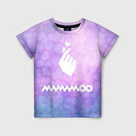 Детская футболка 3D с принтом Mamamoo в Екатеринбурге, 100% гипоаллергенный полиэфир | прямой крой, круглый вырез горловины, длина до линии бедер, чуть спущенное плечо, ткань немного тянется | cute | heat | k pop | korean | mamamoo | жест | кпоп | мамаму | милый | сердце