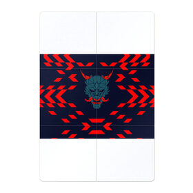 Магнитный плакат 2Х3 с принтом демон они в Екатеринбурге, Полимерный материал с магнитным слоем | 6 деталей размером 9*9 см | Тематика изображения на принте: демон | киберпанк | маска | они | самурай | хання | япония