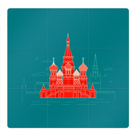 Магнитный плакат 3Х3 с принтом Москва в Екатеринбурге, Полимерный материал с магнитным слоем | 9 деталей размером 9*9 см | красная площадь | кремль | москва | патриот | россия | туризм