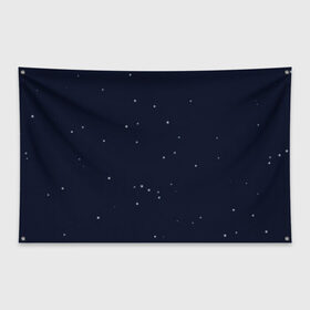 Флаг-баннер с принтом Ночное небо в Екатеринбурге, 100% полиэстер | размер 67 х 109 см, плотность ткани — 95 г/м2; по краям флага есть четыре люверса для крепления | звёзды | мерцание | небо | ночь | синий | сияние | тёмный | чёрный