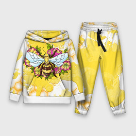 Детский костюм 3D (с толстовкой) с принтом Пчела в Екатеринбурге,  |  | крылья | мёд | оса | пчела | пчёлы | соты | цветы
