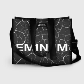 Сумка-шоппер 3D с принтом EMINEM ЭМИНЕМ в Екатеринбурге, 100% полиэстер | застегивается на металлическую кнопку; внутренний карман застегивается на молнию. Стенки укреплены специальным мягким материалом, чтобы защитить содержимое от несильных ударов
 | eminem | logo | music | oldschool | rap | raper | еминем | лого | логотип | логотипы | музыка | музыкант | олдскул | рэп | рэпер | рэппер | символ | символы | эминем