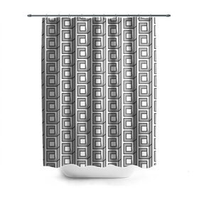 Штора 3D для ванной с принтом Архитектура в Екатеринбурге, 100% полиэстер | плотность материала — 100 г/м2. Стандартный размер — 146 см х 180 см. По верхнему краю — пластиковые люверсы для креплений. В комплекте 10 пластиковых колец | архитектура | бетон | брутализм | геометрия | квадраты | кубизм | кубы | паттерн | хрущевки