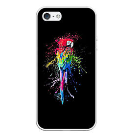 Чехол для iPhone 5/5S матовый с принтом Попугай в Екатеринбурге, Силикон | Область печати: задняя сторона чехла, без боковых панелей | Тематика изображения на принте: bird | colors | eweryday | life | nature | ара | креатив | повседневный стиль | попугай | природа | птица | радуга | разноцветный | темный