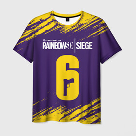 Мужская футболка 3D с принтом RAINBOW SIX SIEGE / РАДУГА 6 в Екатеринбурге, 100% полиэфир | прямой крой, круглый вырез горловины, длина до линии бедер | clancy | logo | rainbow | siege | six | tom | знак | игра | игры | лого | логотип | логотипы | осада | радуга | радуга 6 | радуга6 | рэйнбоу | символ | символы | шесть