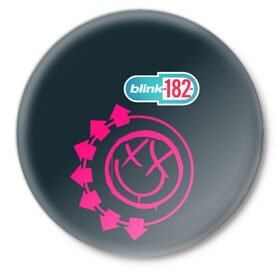 Значок с принтом Blink 182 в Екатеринбурге,  металл | круглая форма, металлическая застежка в виде булавки | Тематика изображения на принте: music | rock | музыка | рок