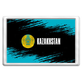 Магнит 45*70 с принтом KAZAKHSTAN / КАЗАХСТАН в Екатеринбурге, Пластик | Размер: 78*52 мм; Размер печати: 70*45 | Тематика изображения на принте: flag | kazakhstan | qazaqstan | герб | захах | казахстан | кахахи | лого | нур султан | республика | символ | страна | флаг