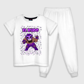 Детская пижама хлопок с принтом Brawl STARS (EL RUDO) в Екатеринбурге, 100% хлопок |  брюки и футболка прямого кроя, без карманов, на брюках мягкая резинка на поясе и по низу штанин
 | brawl | el rudo | leon | moba | stars | supercell | игра | коллаж | паттерн