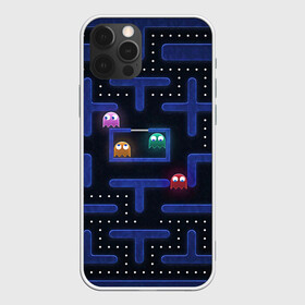 Чехол для iPhone 12 Pro с принтом Pacman в Екатеринбурге, силикон | область печати: задняя сторона чехла, без боковых панелей | pac man | pacman | аркады | пакмэн