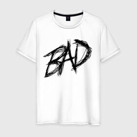 Мужская футболка хлопок с принтом BAD в Екатеринбурге, 100% хлопок | прямой крой, круглый вырез горловины, длина до линии бедер, слегка спущенное плечо. | bad | english | иностранные | прикольные надписи.