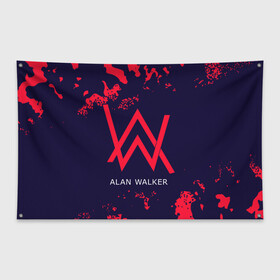 Флаг-баннер с принтом ALAN WALKER АЛАН УОКЕР в Екатеринбурге, 100% полиэстер | размер 67 х 109 см, плотность ткани — 95 г/м2; по краям флага есть четыре люверса для крепления | alan | faded | house | logo | music | walker | алан | вокер | волкер | диджей | лого | логотип | логотипы | музыка | музыкант | символ | символы | танцеальная | уокер | хаус | электронная