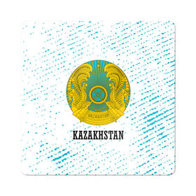 Магнит виниловый Квадрат с принтом KAZAKHSTAN / КАЗАХСТАН в Екатеринбурге, полимерный материал с магнитным слоем | размер 9*9 см, закругленные углы | Тематика изображения на принте: flag | kazakhstan | qazaqstan | герб | захах | казахстан | кахахи | лого | нур султан | республика | символ | страна | флаг