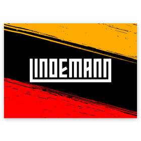 Поздравительная открытка с принтом LINDEMANN / ЛИНДЕМАНН в Екатеринбурге, 100% бумага | плотность бумаги 280 г/м2, матовая, на обратной стороне линовка и место для марки
 | lindeman | lindemann | logo | music | rammstein | ramstein | rock | til | till | линдеман | линдеманн | лого | логотип | логотипы | музыка | раммштайн | рамштайн | рок | символ | символы | солист | тилль | тиль
