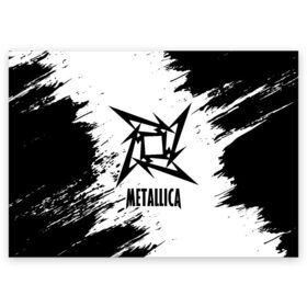 Поздравительная открытка с принтом METALLICA / МЕТАЛЛИКА в Екатеринбурге, 100% бумага | плотность бумаги 280 г/м2, матовая, на обратной стороне линовка и место для марки
 | hetfield | james | logo | metal | metalica | metallica | music | rock | star | джеймс | звезда | знак | ларс | лого | логотип | логотипы | метал | металика | металлика | музыка | рок | символ | символы | ульрих | хэтфилд