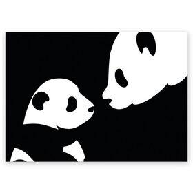 Поздравительная открытка с принтом Panda в Екатеринбурге, 100% бумага | плотность бумаги 280 г/м2, матовая, на обратной стороне линовка и место для марки
 | bearcat | coon bear | panda | бамбуковый медвед | большая панда | гигантская панда